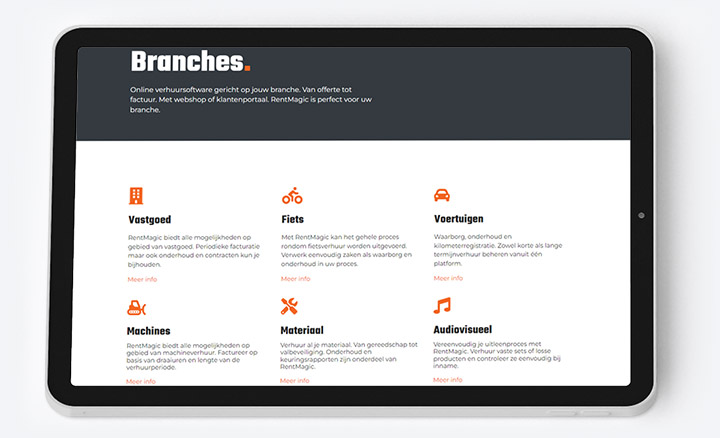 RentMagic geschikt voor verschillende branches